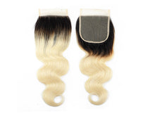 Load image into Gallery viewer, PREMIUM QUALITY 10-16 Inches 4" x 4" Body Wave Free Part Lace Closure #1B/613