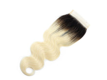 Load image into Gallery viewer, PREMIUM QUALITY 10-16 Inches 4" x 4" Body Wave Free Part Lace Closure #1B/613