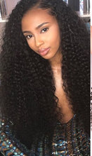 Load image into Gallery viewer, PREMIUM QUALITY 10-30 Inches Kinky Curly 100% Brazilian Human Hair 1B Natural Black