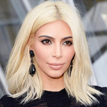 Load image into Gallery viewer, PREMIUM QUALITY # Natural blonde Pre-Plucked Human Hair Lace Front Straight Bob Wigs