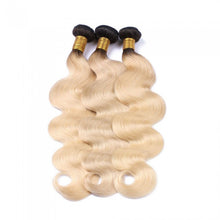 Load image into Gallery viewer, PREMIUM QUALITY LUXE WEFT 16-24 Inches Ombre Human Hair Colour #1B/613 Body Wave