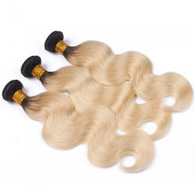 Load image into Gallery viewer, PREMIUM QUALITY LUXE WEFT 16-24 Inches Ombre Human Hair Colour #1B/613 Body Wave
