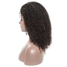 Load image into Gallery viewer, PREMIUM QUALITY #1B 250% Density Afro Curly Human Hair Deep Part 13x6 Lace Front Wig