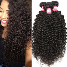 Load image into Gallery viewer, PREMIUM QUALITY 10-30 Inches Kinky Curly 100% Virgin Indian Hair 1B Natural Black