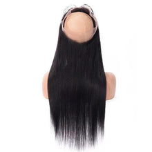 Load image into Gallery viewer, PREMIUM QUALITY 10-20 Inches 22" x 4"x 2" Sleek Straight #1B Natural Black 360 Lace Frontal