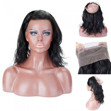 Load image into Gallery viewer, PREMIUM QUALITY 10-20 Inches 22" x 4"x 2" Body wave #1B Natural Black 360 Lace Frontal