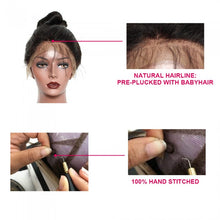 Load image into Gallery viewer, PREMIUM QUALITY #1B 360 Lace Frontal wig 14-24 inches Water wavy Virgin Hair