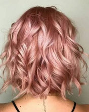 Load image into Gallery viewer, PREMIUM QUALITY Rose Gold Pre-Plucked Human Hair Lace Front Body wave Bob Wigs