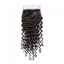 Load image into Gallery viewer, PREMIUM QUALITY 10-20 Inch 4" x 4" Deep Curly Free Parted Lace Closure #1B Natural Black