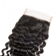 Load image into Gallery viewer, PREMIUM QUALITY 10-20 Inch 4" x 4" Deep Curly Free Parted Lace Closure #1B Natural Black
