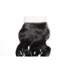 Load image into Gallery viewer, PREMIUM QUALITY 10-20 Inches 4" x 4" Natural Wavy Free Part Lace Closure #1B Natural Black
