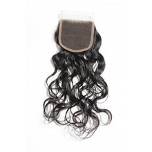 Load image into Gallery viewer, PREMIUM QUALITY 10-20 Inches 4" x 4" Natural Wavy Free Part Lace Closure #1B Natural Black