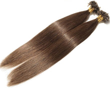 Load image into Gallery viewer, PREMIUM QUALITY 16-24 Inches Straight Nail Tip Remy Human Hair Extensions colour #4 Chocolate brown
