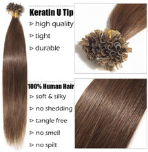Load image into Gallery viewer, PREMIUM QUALITY 16-24 Inches Straight Nail Tip Remy Human Hair Extensions colour #4 Chocolate brown