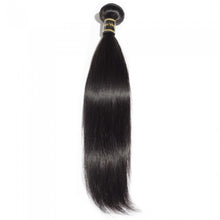 Load image into Gallery viewer, 10AA GRADE QUALITY 10-28 Inches 100% Virgin straight Brazilian human hair weave 1B Natural colour