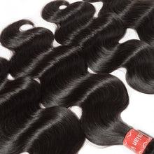 Load image into Gallery viewer, PREMIUM QUALITY 10-30 Inches Body Wave 100% Malaysian Human Hair 1B Natural Black