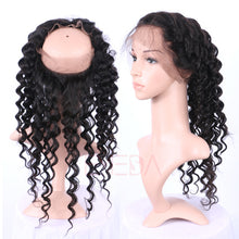 Load image into Gallery viewer, PREMIUM QUALITY 10-20 Inches 22" x 4"x 2" Loose wave #1B Natural Black 360 Lace Frontal