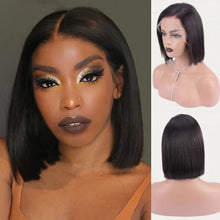 Load image into Gallery viewer, PREMIUM QUALITY #1B HD Undetectable Transparent Straight Lace Front Wig