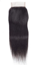 Load image into Gallery viewer, PREMIUM QUALITY 10-20 Inch 4" x 4" Straight Free Part Lace Closure #1B Natural Black