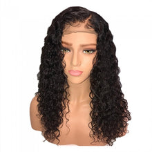 Load image into Gallery viewer, PREMIUM QUALITY #1B 10-14 Inches Pre-Plucked 13"x4" Lace Front Water Wavy Bob Wigs 150% Density