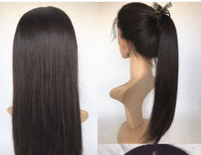 Load image into Gallery viewer, PREMIUM QUALITY 10-20 Inches 22" x 4"x 2" Sleek Straight #1B Natural Black 360 Lace Frontal