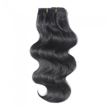 Load image into Gallery viewer, LUXURY PLATINUM 16 to 26 Inches #1 Jet Black 10 pieces body wave Clip In Human Hair Extensions