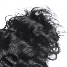 Load image into Gallery viewer, LUXURY PLATINUM 16 to 26 Inches #1 Jet Black 10 pieces body wave Clip In Human Hair Extensions