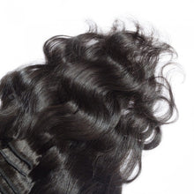 Load image into Gallery viewer, LUXURY PLATINUM 16 to 26 Inches #1B Jet Black 10 pieces Body wave Clip In Human Hair Extensions