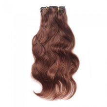 Load image into Gallery viewer, LUXURY PLATINUM 16 to 26 Inches Colour #33 Coffee brown 10 pieces Body wave Clip In Human Hair Extensions