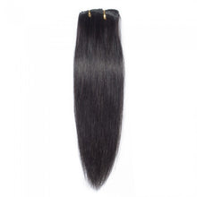 Load image into Gallery viewer, LUXURY PLATINUM 16 to 26 Inches #1B Jet Black 10 pieces Straight Clip In Human Hair Extensions