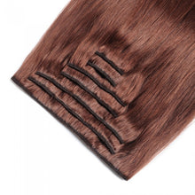 Load image into Gallery viewer, LUXURY PLATINUM 16 to 26 Inches Colour #33 Coffee brown 10 pieces Straight Clip In Human Hair Extensions