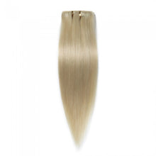 Load image into Gallery viewer, LUXURY PLATINUM 16 to 26 Inches Colour #60 White blonde 10 pieces Straight Clip In Human Hair Extensions