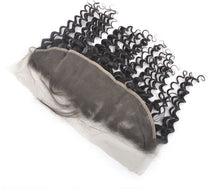 Load image into Gallery viewer, PREMIUM QUALITY 10-20 Inch 13" x 4" Deep wave Free Part Full frontal Lace Closure #1B Natural Black