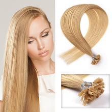 Load image into Gallery viewer, PREMIUM QUALITY 16-24 Inches Straight Nail Tip Remy Human Hair Extensions colour #27 Strawberry Blonde