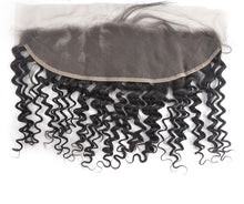 Load image into Gallery viewer, PREMIUM QUALITY 10-20 Inch 13" x 4" Deep wave Free Part Full frontal Lace Closure #1B Natural Black