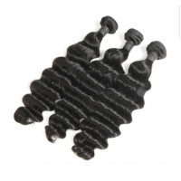 Load image into Gallery viewer, PREMIUM QUALITY 12-26 Inches Loose Deep wave 100% Virgin Peruvian Hair Colour 1B Natural Black