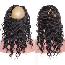 Load image into Gallery viewer, PREMIUM QUALITY 10-20 Inches 22" x 4"x 2" Loose wave #1B Natural Black 360 Lace Frontal