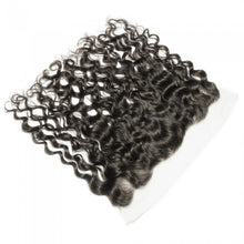 Load image into Gallery viewer, PREMIUM QUALITY 10-20 Inches 13" x 4" Natural wavy Free Part Full frontal Lace Closure #1B Natural Black