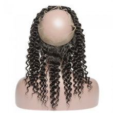 Load image into Gallery viewer, PREMIUM QUALITY 10-20 Inches 22" x 4"x 2" Deep wave #1B Natural Black 360 Lace Frontal