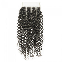 Load image into Gallery viewer, PREMIUM QUALITY 10-20 Inch 4" x 4" Italian Curly 3 way Part Lace Closure #1B Natural Black