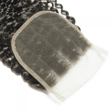 Load image into Gallery viewer, PREMIUM QUALITY 10-20 Inch 4" x 4" Italian Curly 3 way Part Lace Closure #1B Natural Black