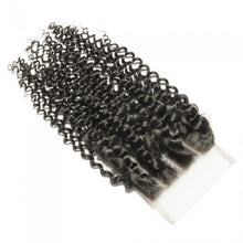 Load image into Gallery viewer, PREMIUM QUALITY 10-20 Inch 4" x 4" Italian Curly 3 way Part Lace Closure #1B Natural Black