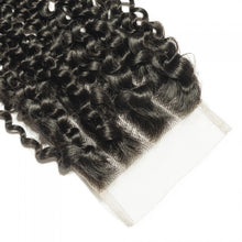 Load image into Gallery viewer, PREMIUM QUALITY 10-20 Inch 4" x 4" Italian Curly 3 way Part Lace Closure #1B Natural Black