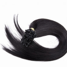 Load image into Gallery viewer, PREMIUM QUALITY 16-24 Inches Straight Nail Tip Remy Human Hair Extensions colour #1B Natural Black