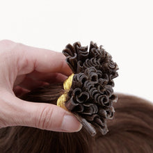 Load image into Gallery viewer, PREMIUM QUALITY 16-24 Inches Straight Nail Tip Remy Human Hair Extensions colour #4 Chocolate brown