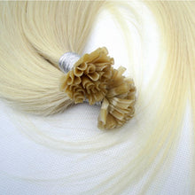 Load image into Gallery viewer, PREMIUM QUALITY 16-24 Inches Straight Nail Tip Remy Human Hair Extensions colour #60 White Blonde