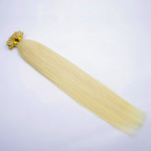 Load image into Gallery viewer, PREMIUM QUALITY 16-24 Inches Straight Nail Tip Remy Human Hair Extensions colour #613 Light Blonde