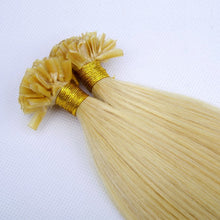 Load image into Gallery viewer, PREMIUM QUALITY 16-24 Inches Straight Nail Tip Remy Human Hair Extensions colour #613 Light Blonde