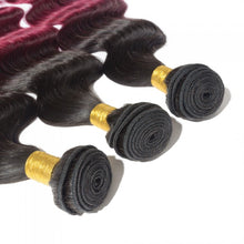 Load image into Gallery viewer, PREMIUM QUALITY LUXE WEFT 16-26 Inches Body Wave Ombre Human Hair Colour #1B/99J