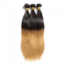 Load image into Gallery viewer, PREMIUM QUALITY LUXE WEFT 16-26 Inches Straight Ombre' Human Hair Colour #1B/27